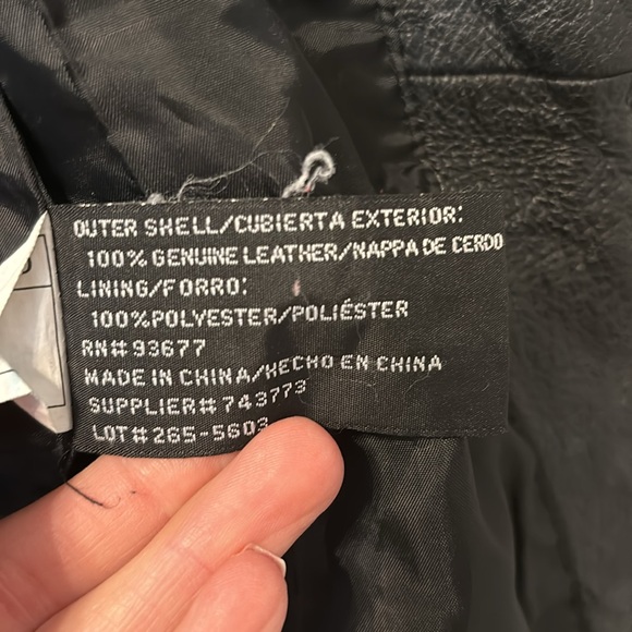 Worthington genuine leather zip up jacket size PM - Picture 4 of 6